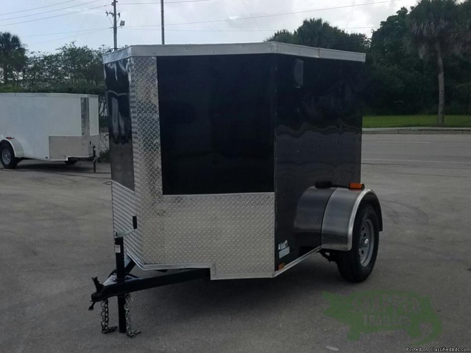 Enclosed Cargo w/No Side and Single Axle - NEW 5 x6ft