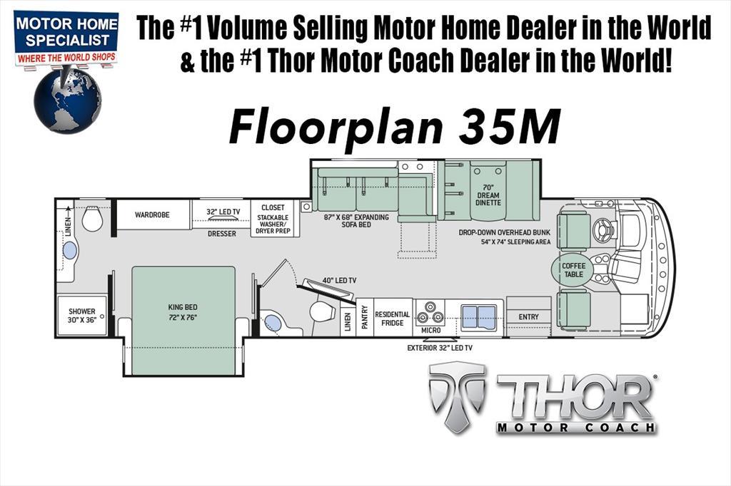 2018 Thor Motor Coach Hurricane 35M Bath & 1/2 RV for Sale @ MHSRV.com W/King