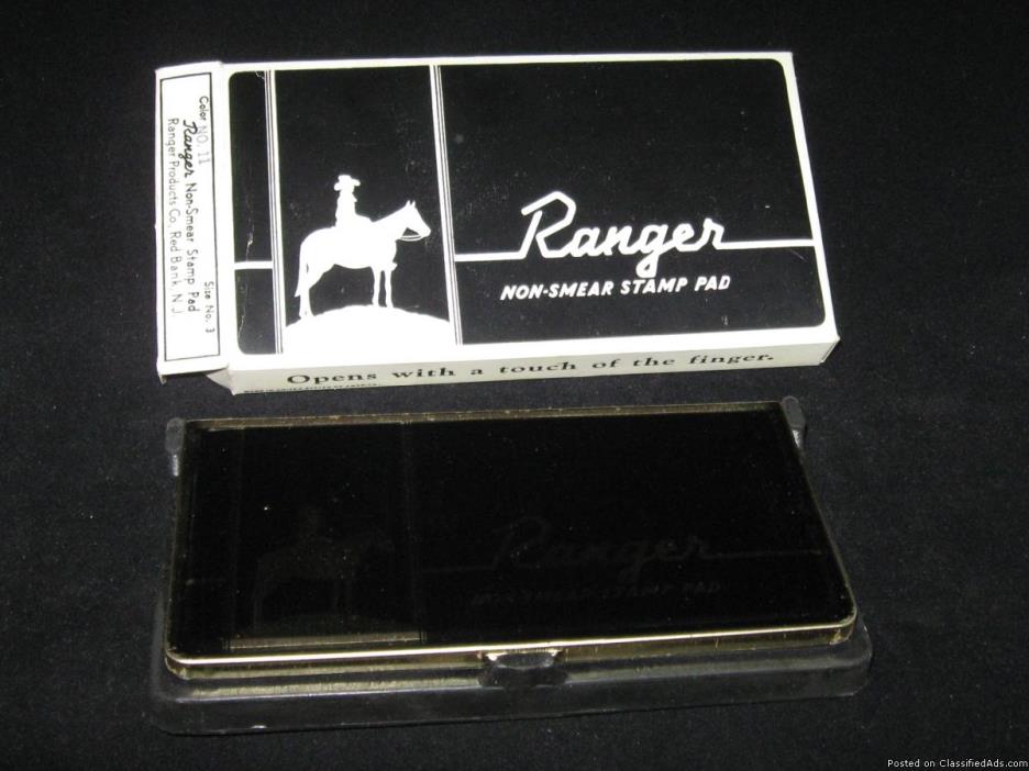 Vintage Ranger Hard Surface Rubber Stamping Kit Original Box, Stamp Pad &..., 1
