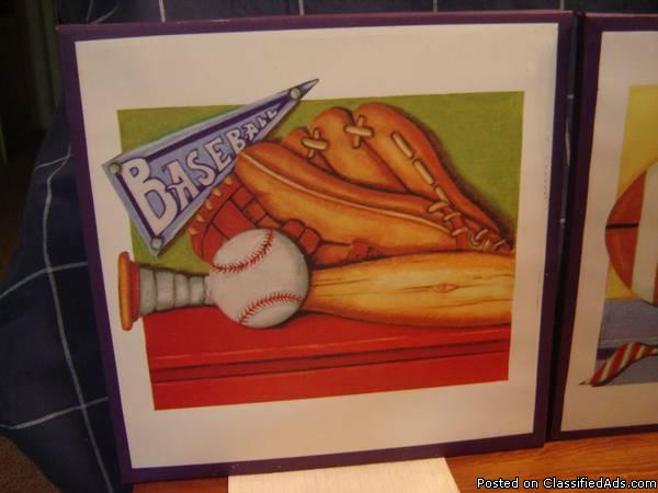 3 ART PRINTS (sports) by Kathy Middlebrook ~ home or business decor * $20 each..., 2