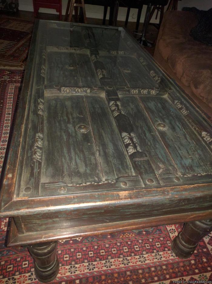 Ancient Indian Window Top Coffee Table, 3