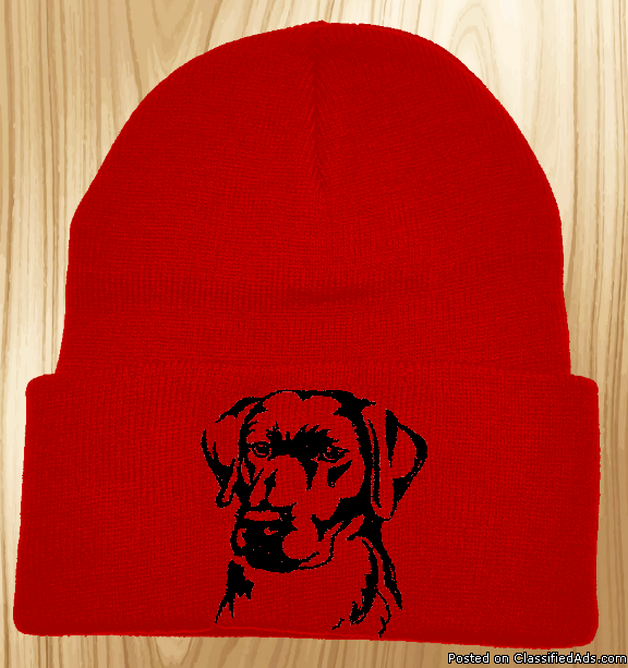 Embroidered Dog Breed Knit Hats, 3