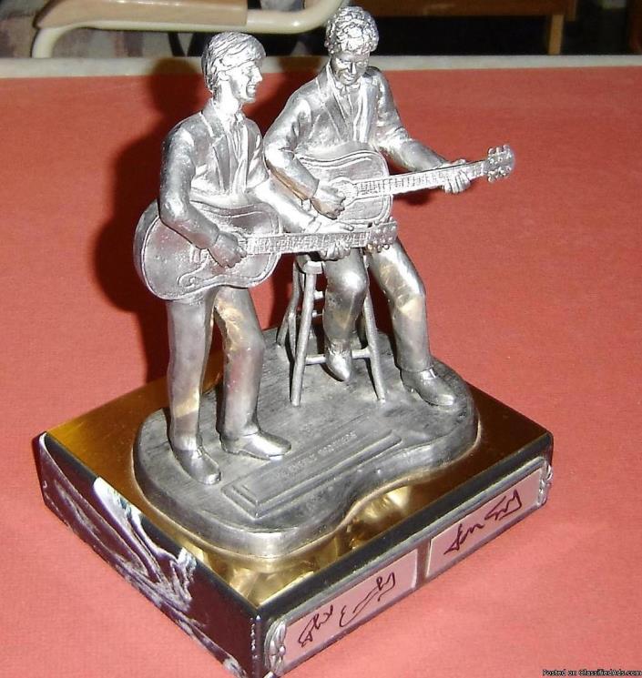 SOLID PEWTER EVERLY BROTHERS 1994 STATUETTE BY MICHAEL RICKER