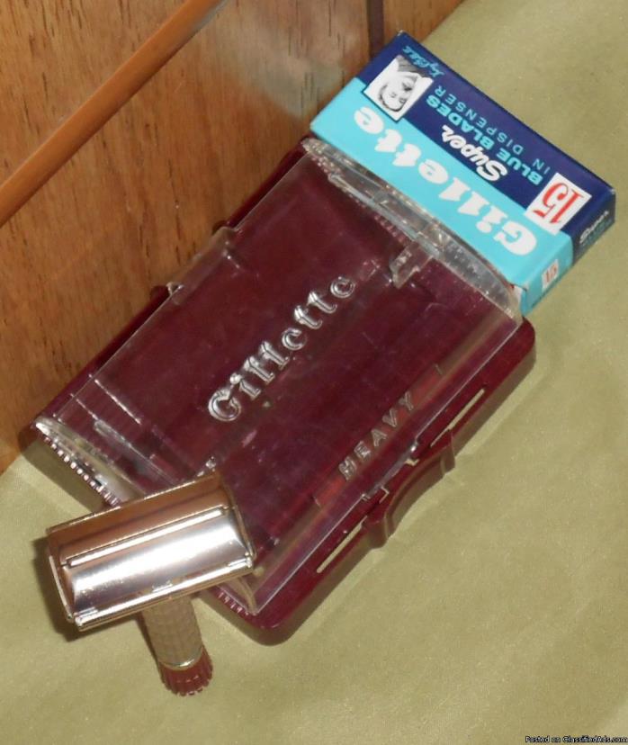 1959 Gillette Re-Plated 'HEAVY' Super Speed Red Tip Set E2, 4