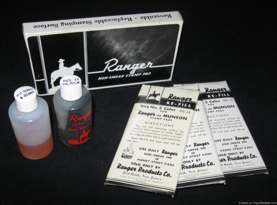 Vintage Ranger Hard Surface Rubber Stamping Kit Original Box, Stamp Pad &..., 0