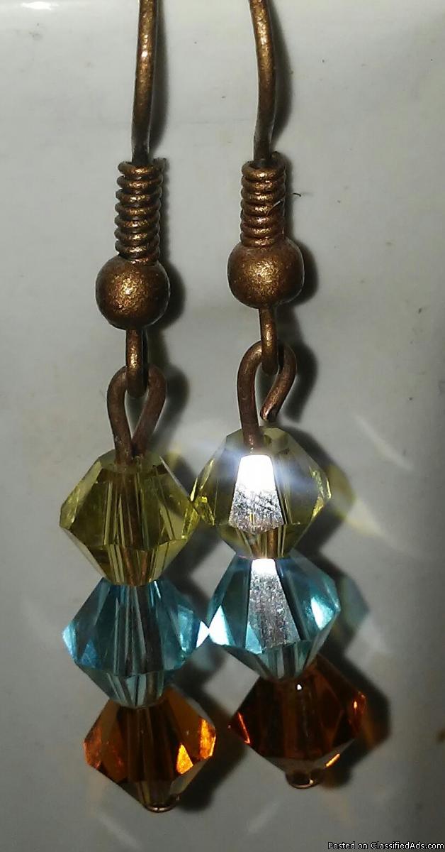 homemade Swarovski crystal earrings, 1