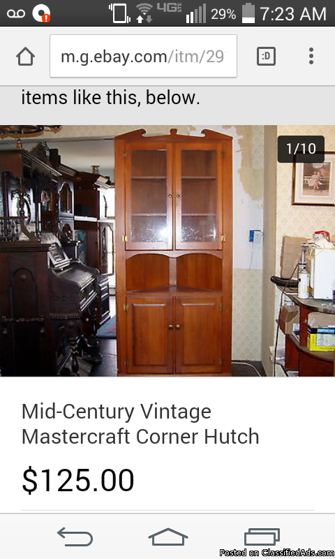 Tall 7ft corner cabinet hutch, 1