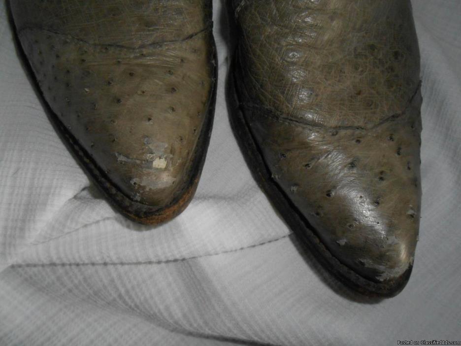 Tony Lama 7D Ostrich Cowboy boots, 1