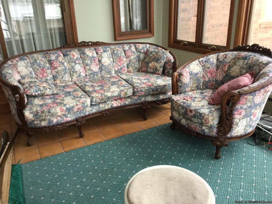 Antique sofa and chair, 0