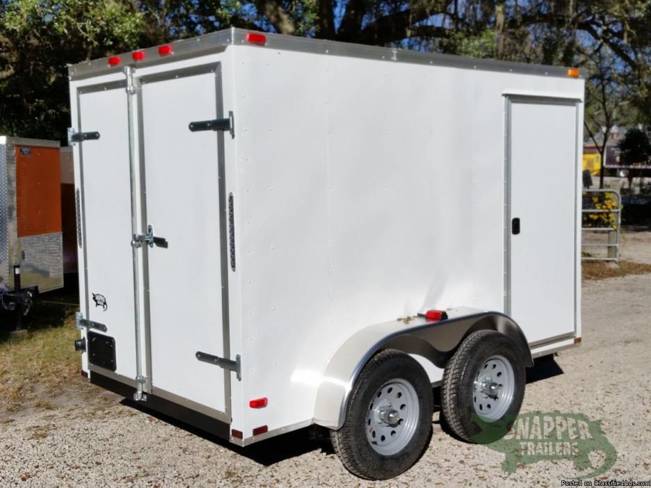 Cargo Trailer with RV Side Door for SALE!  6x10 ft New White