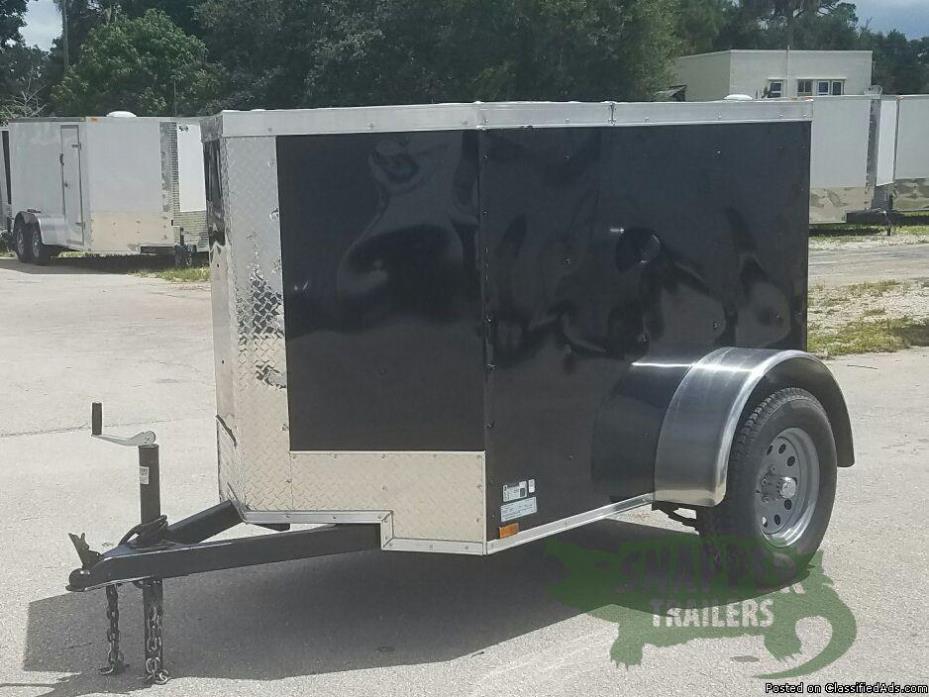 ENCLOSED Trailer w/No Side and Rear Door - NEW 4 footx6