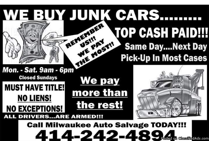 We pay cash for junk cars, 0