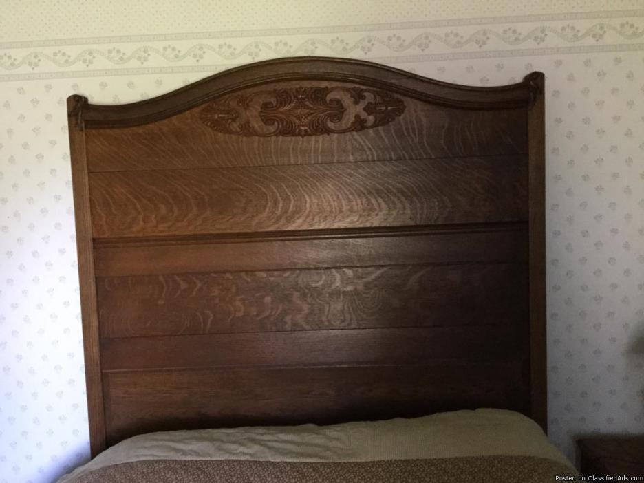 Antique headboard and footboard, 0