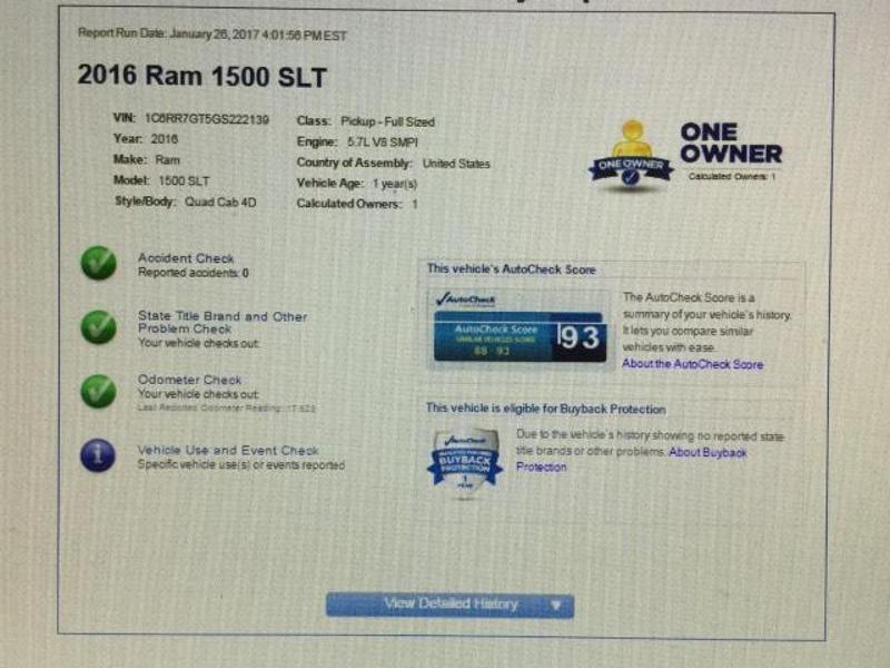 2016 Ram Ram Pickup 1500 SLT