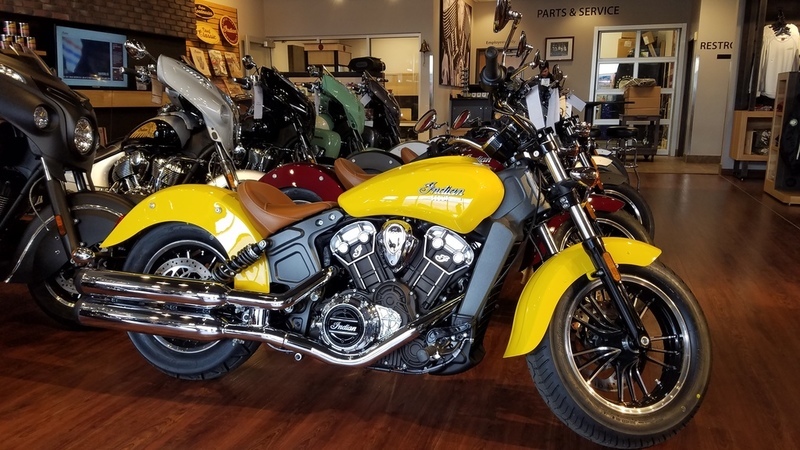 2017 Indian Scout ABS Brilliant Blue Over White and Red