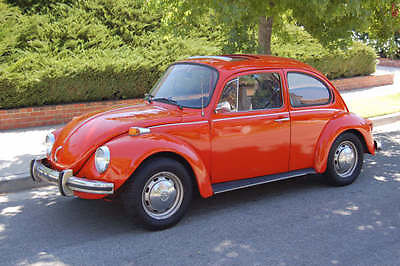 Volkswagen : Beetle - Classic Superbeetle 1973 volkswagen superbeetle vw bug sunroof autostick orange