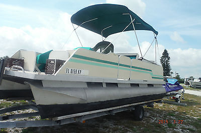 1998 FIESTA PONTOON 20 FOOT W/ TRAILER W/ 50 HP MOTOR  TRIM & TILT LOADED  LOOK