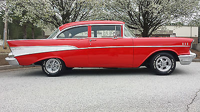 Chevrolet : Bel Air/150/210 Bel Air 1957 chevrolet bel air 2 door a c p b auto bright red