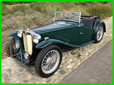 MG : T-Series 1948 mgtc roadster british racing green with black trim wire wheels
