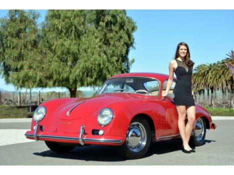 Porsche : 356 356 A COUPE GARAGED CALIF 356A T2 1600 REUTTER COUPE #MATCH RUBY RED/BEIGE LEATHER RESTORED