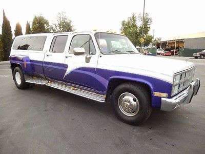 GMC : Sierra 3500 RED 1982 gmc crew cab dually 6.2 diesel auto factory air conditioning road train