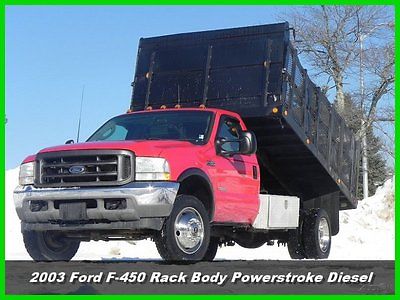 Ford : F-450 XL Rack Body Dump 03 ford f 450 f 450 xl rack body dump truck 6.0 l power stroke diesel f 350 f 550 ac