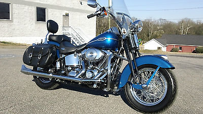 Harley-Davidson : Softail 2005 mint harley davidson springer softail classic blue low miles perfect tires