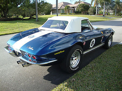 Chevrolet : Corvette blue leather 1964 corvette convertible with 4 speed grand sport
