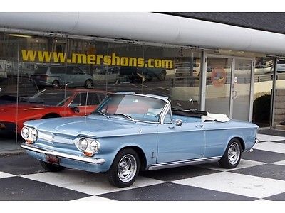 Chevrolet : Corvair 1963 chevrolet corvair convertible silver blue air cooled 6 cylinder