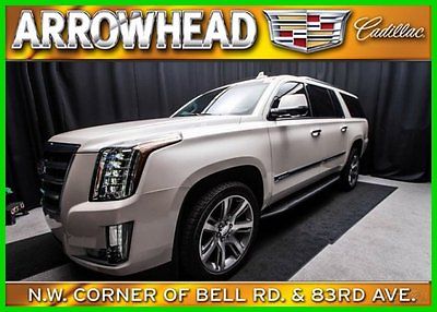 Cadillac : Escalade Luxury Premium White Diamond Jet Black ESV 4x4 DVD Bose Navigation New 8 Speed Wifi