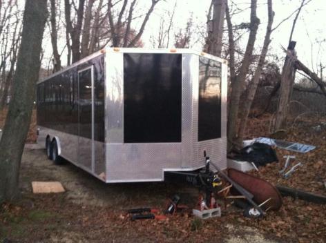 enclosed car trailer 2013 black and chrome v nose