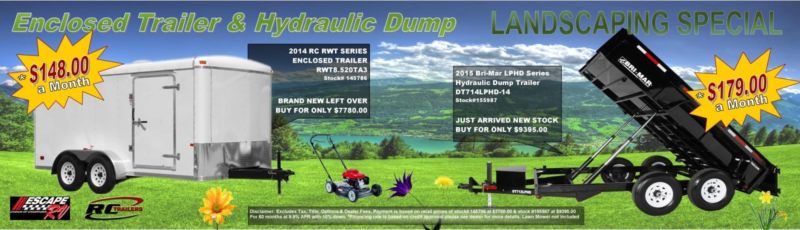 Enclose Trailer & Hydraullic Dump Trailer Landscaping Special