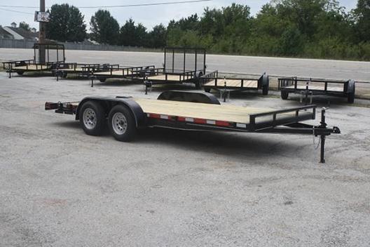 New 2015 16'+2' Flatbed Trailer comes with brakes, ramps and storage.