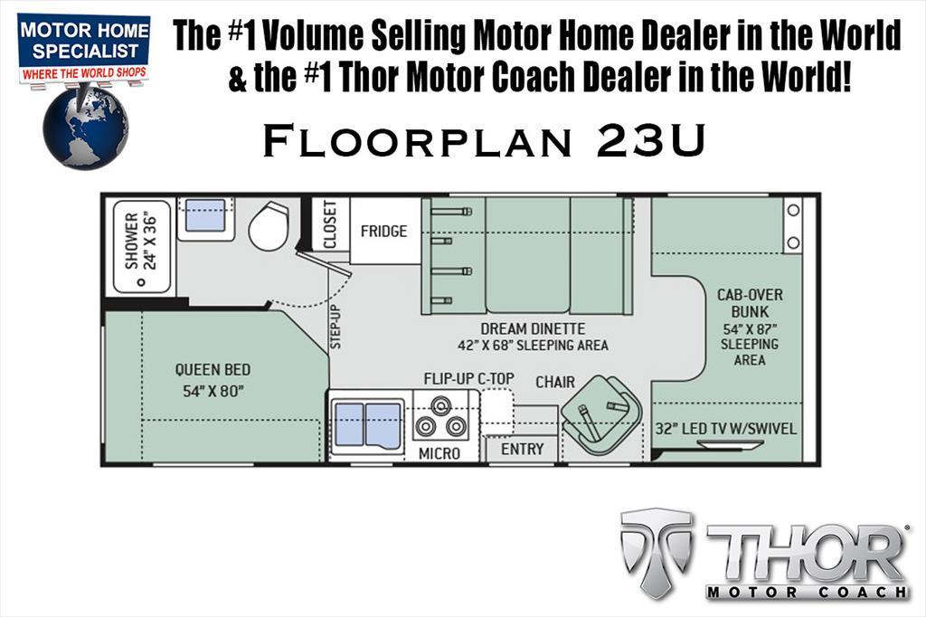 2018 Thor Motor Coach Four Winds 23U Class C RV for Sale at MHSRV W/15K A/C