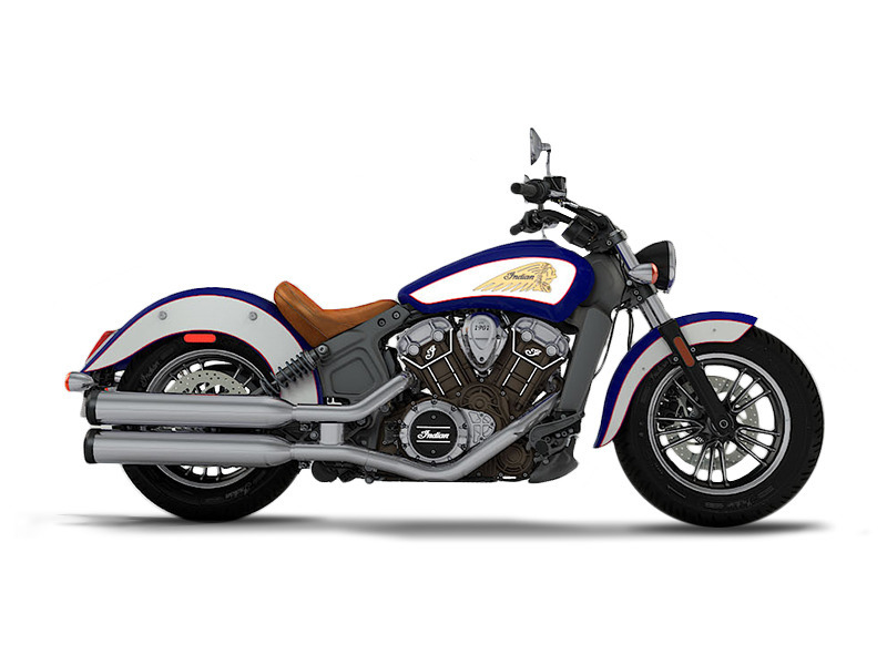 2017 Indian Motorcycle Scout ABS Brilliant Blue Over White and Red