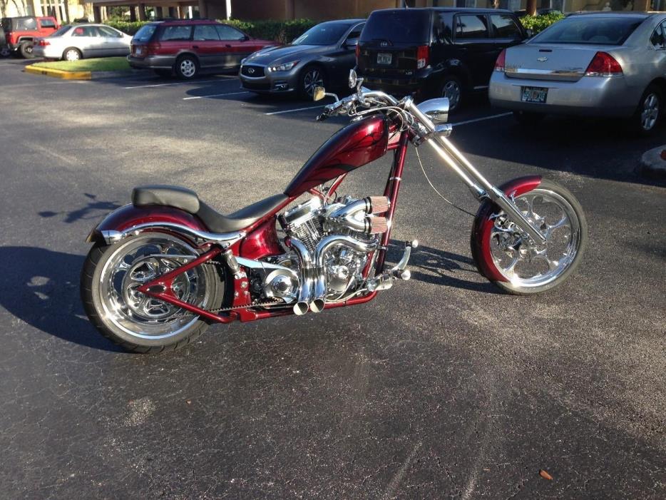 Paughco Wide Glide springer front end 2 over, but with the the optional  Denvers Choppers twisted brass front fo…