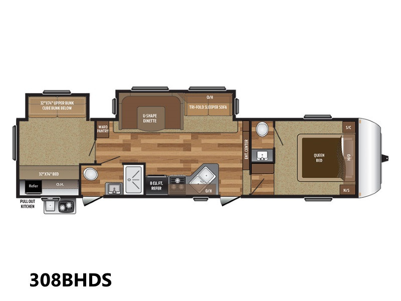 2018 Keystone Rv Hideout Fifth Wheels 308BHDS