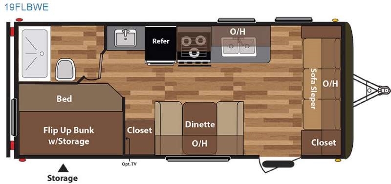 2016 Keystone Hideout 19FLBWE