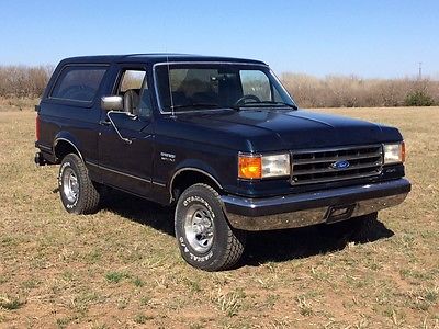 Ford : Bronco XLT 1991 ford bronco 4 x 4 full size removable top