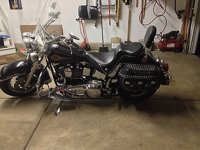 Harley-Davidson : Softail Black, Excellent Condition, Low Miles, Lots of Chrome.