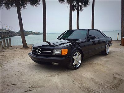 Mercedes-Benz : 500-Series SEC 1987 mercedes benz 560 sec black on tan leather beautiful condition