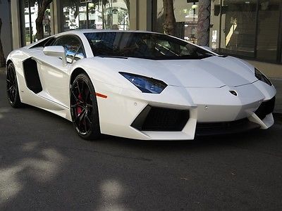 Lamborghini : Aventador Coupe in Bianco Isis White with only 2,108 miles! 2014 lamborghini aventador bianco isis white low miles