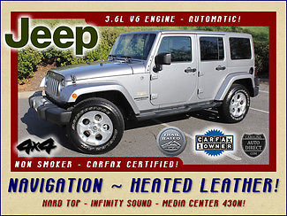 Jeep : Wrangler Unlimited Sahara 4x4 - NAVIGATION 1 owner heated saddle brown leather remote start hard top infinity non smoker