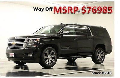 Chevrolet : Suburban MSRP $76985 LTZ 2 DVD SCRNS SUNROOF NAV BLACK NEW NAVIGATION HEATED COOLED CAMERA CAPTAINS CHAIRS SUV JET LEATHER REMOTE START