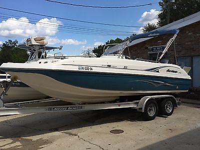 2008 Hurricane Fun Deck 211 GS Deck Boat F150 Yamaha Alum Trailer REPO!