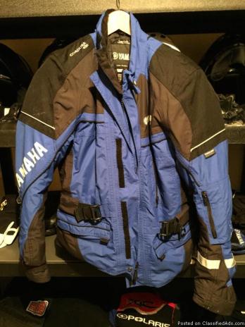 YAMAHA Womens Small Snowmobile Jacket, Med Leather Gloves, Helmet Bag