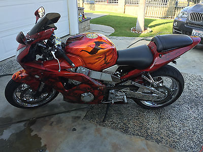 Custom Built Motorcycles : Pro Street Custom 02 Honda CBR 954 RR Fully chromed, custom paint, Paint by Kiwi Terri