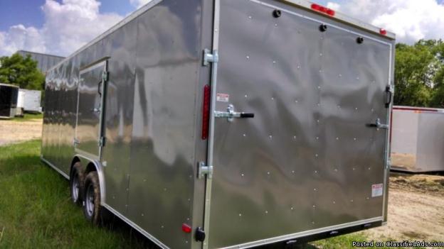 8.5 x 24 Gray Enclosed Cargo Trailer with Escape Door