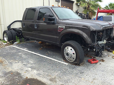 Ford : F-450 XLT Lariat 2008 ford f 450 crew cab chassis 2 wd 6.4 diesel salvage rebuildable work truck