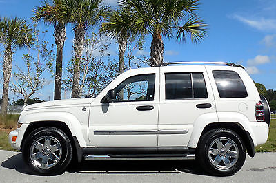 Jeep : Liberty CARFAX CERTIFIED FLORIDA 4X4! RARE WHITE LIMITED~HEATED LEATHER~CHROME WHEELS~NAV~DVD~RUST FREE~06 07 08 09